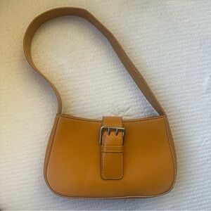 Orange Leather Shoulder Bag Purse Small Vintage